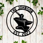 personalized anvil hammer blacksmith custom metal sign 0