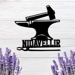 personalized anvil knife maker blacksmith custom metal sign 1