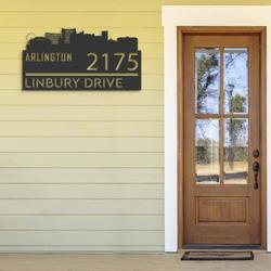 personalized arlington city skyline metal address sign house number plaque realtor closing gift custom metal sign 1