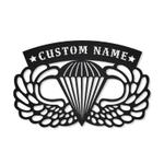 personalized army airborne sign parachutist badge independence day veteran day patriotic decor custom metal sign 0
