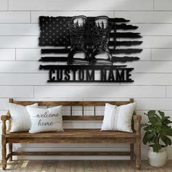 personalized army soldier boots combat sign independence day veteran day patriotic decor custom metal sign 2