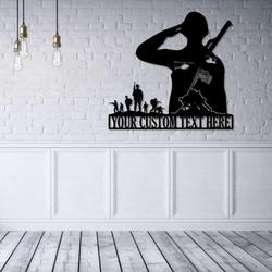 personalized army soldiers military sign remembrence veteran day patriotic decor gift custom metal sign 2