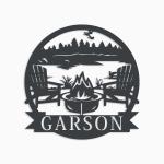 personalized around the campfire firepit patio decor custom metal sign 0