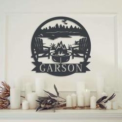 personalized around the campfire firepit patio decor custom metal sign 1