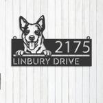 personalized australian cattle dog cute puppy address sign house number plaque custom metal sign 0