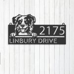personalized australian shepherd dog cute puppy address sign house number plaque custom metal sign 0