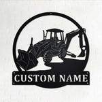 personalized backhoe truck metal name sign home decor gift for truck drivers 0