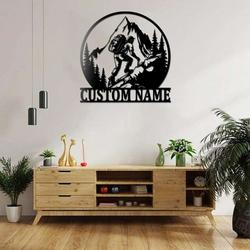 personalized backpacking hiking male mountain custom metal sign 1