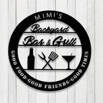 personalized backyard bar and grill metal sign bbq outdoor decor gift for dad 0