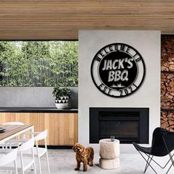 personalized backyard bar and grill sign bbq sign backyard patio home decor 1