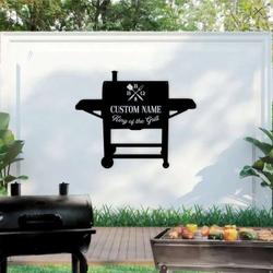 personalized backyard bar and grill sign bbq sign grill sign home outdoor kitchen decor bbq gifts 1