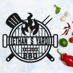 personalized backyard bbq sign grilling gifts barbecue lover sign home kitchen backyard decor 0