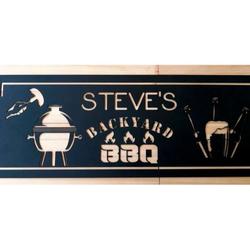 personalized backyard metal wall art bbq sign custom barbecue metal sign dads birthday gift 1