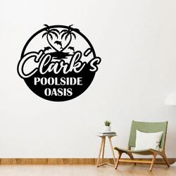 personalized backyard poolside metal sign outdoor wall decor pool bar sign pool patio decor home decor housewarming gift 1