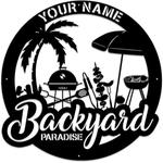 personalized backyard sign bar and grill sign backyard patio deck decor housewarming gifts 0