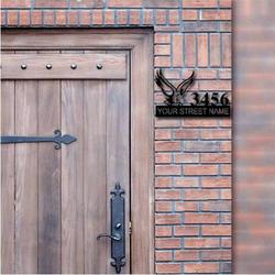 personalized bald eagle address sign house number plaque custom metal sign 3