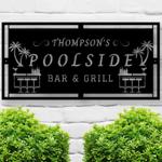 personalized bar and grill name sign bbq sign poolside sign patio metal sign backyard home outdoor decor mom dad gifts 0