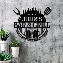 personalized bar and grill sign cold brews and good times bar sign decor husband gifts dad gifts 2