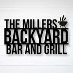 personalized bar and grill sign outdoor sign bbq sign kitchen decor sign for backyard home housewarming gift 0
