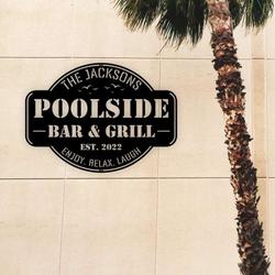 personalized bar and grill sign poolside sign outdoor patio decor bbq grill sign grilling gift home decor housewarming gift 1