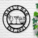 personalized bar sign grill man cave sign backyard grill metal sign housewarming gift home bar decor 0