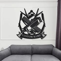 personalized barber shop metal wall art decor custom name hair salon sign gift for hairdresser 1