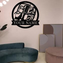 personalized barber shop metal wall art hair salon decor gift for hair stylist 4