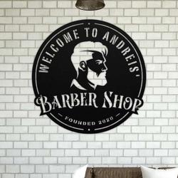 personalized barber shop sign barber shop decor hair stylist established sign barber gifts 1
