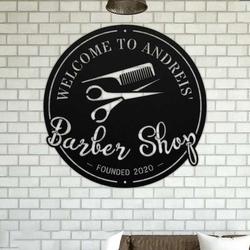 personalized barber shop sign hair salon established sign hair stylist sign beauty salon sign room decor 1