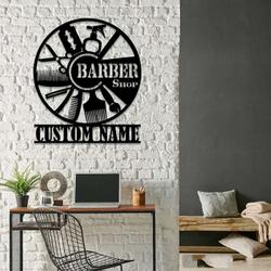 personalized barber shop sign hair salon sign hair stylist name sign home decor barber gifts 2