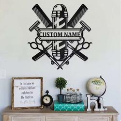personalized barber shop sign hairsyle barber gift barber shop decor 1