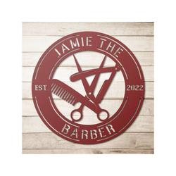 personalized barber sign hairdresser decor hairstylist name sign barber shop decor 3