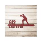 personalized baseball catcher address sign house number plaque custom metal sign 0