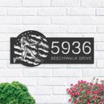 personalized baseball player distressed us flag address sign house number plaque custom metal sign 0
