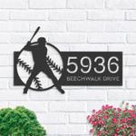 personalized baseball player sport v1 address sign house number plaque custom metal sign 0
