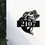 personalized bass fish address sign house number plaque custom metal sign realtors closing gift 0