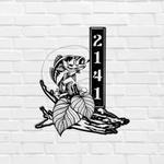 personalized bass fish vertical address sign house number plaque custom metal sign 0