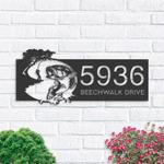 personalized bass fishing fisherman v2 address sign house number plaque custom metal sign 0