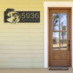 personalized bass fishing fisherman v2 address sign house number plaque custom metal sign 1