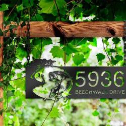 personalized bass fishing fisherman v2 address sign house number plaque custom metal sign 2