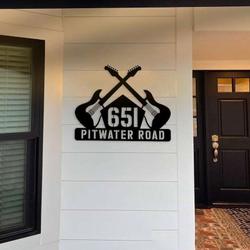 personalized bass guitar address sign guitar player music band house number plaque custom metal sign 1