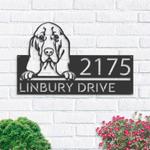 personalized basset hound dog cute puppy address sign house number plaque custom metal sign 0