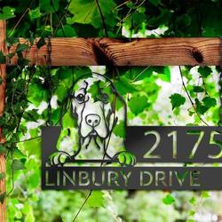 personalized basset hound dog cute puppy address sign house number plaque custom metal sign 1