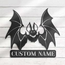 Personalized Bat Dracula Metal Wall Art Halloween Decoration for Home