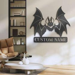 personalized bat dracula metal sign halloween decoration for home 1