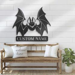 personalized bat dracula metal sign halloween decoration for home 2