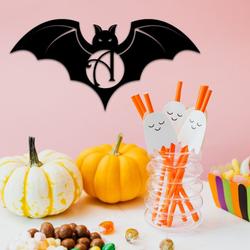 personalized bat metal sign monogram signs halloween decoration for home 1