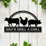 personalized bbq and grill sign cow chicken pig wall decor barbecue sign home outdoor patio decor 0