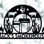 personalized bbq metal sign grilling gifts smokehouse sign barbecue enthusiast sign patio home backyard decor housewarming gifts 0