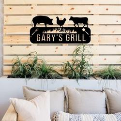 personalized bbq metal sign grilling sign bbq barbecue sign smokehouse farnhouse decor 1